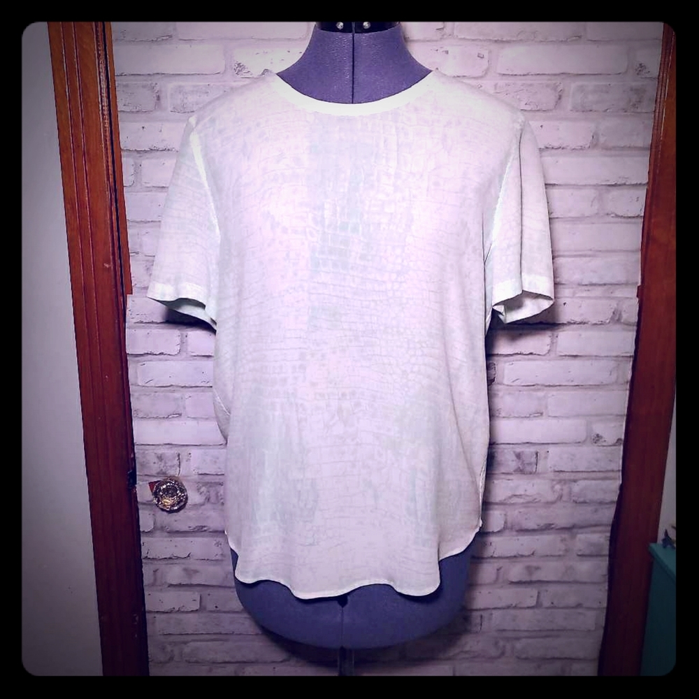 Equipment Crocodile Print Silk Blouse